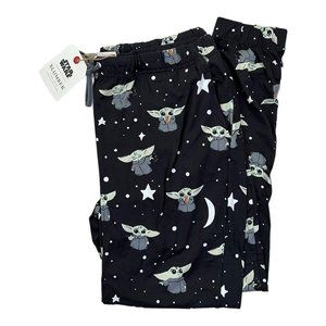 Munki Munki Star Wars XL Womens Mandalorian Grogu Baby Yoda Black Pajama Pant